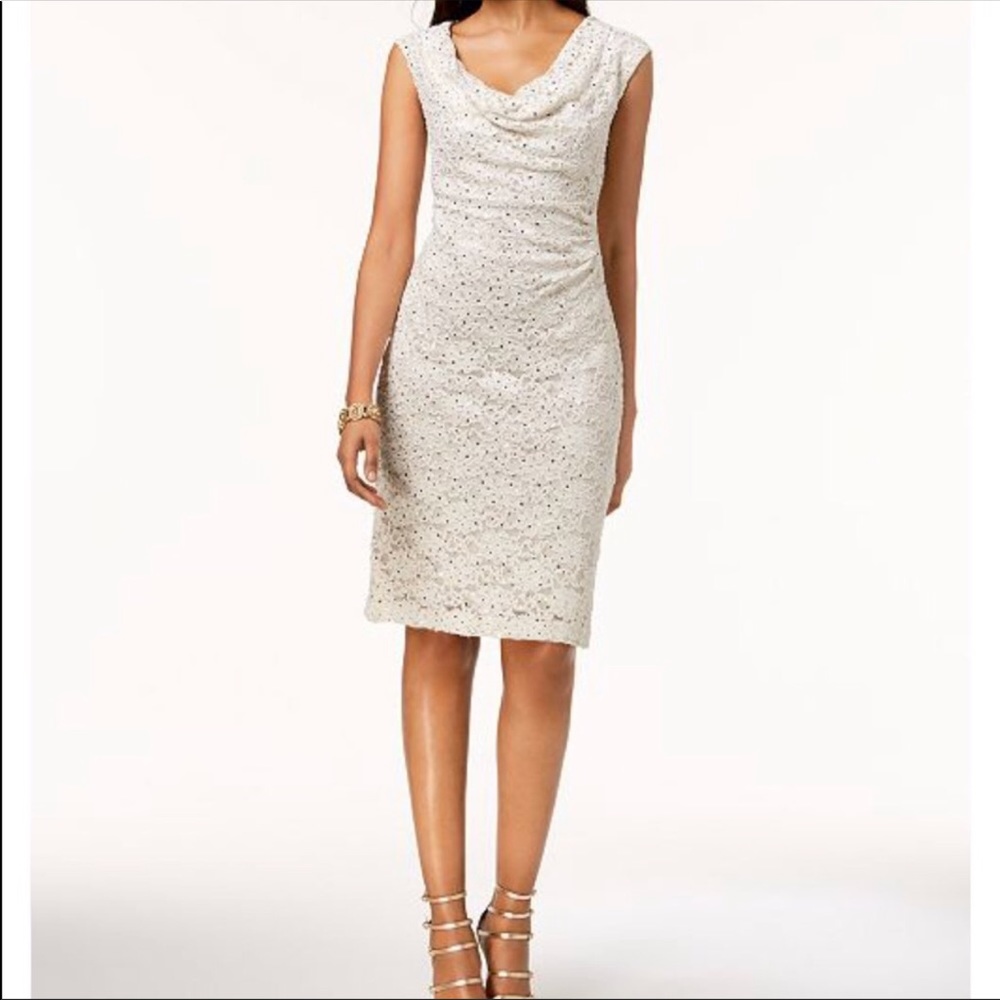 ✅Connected Lace Sequined Sheath Dress NWT